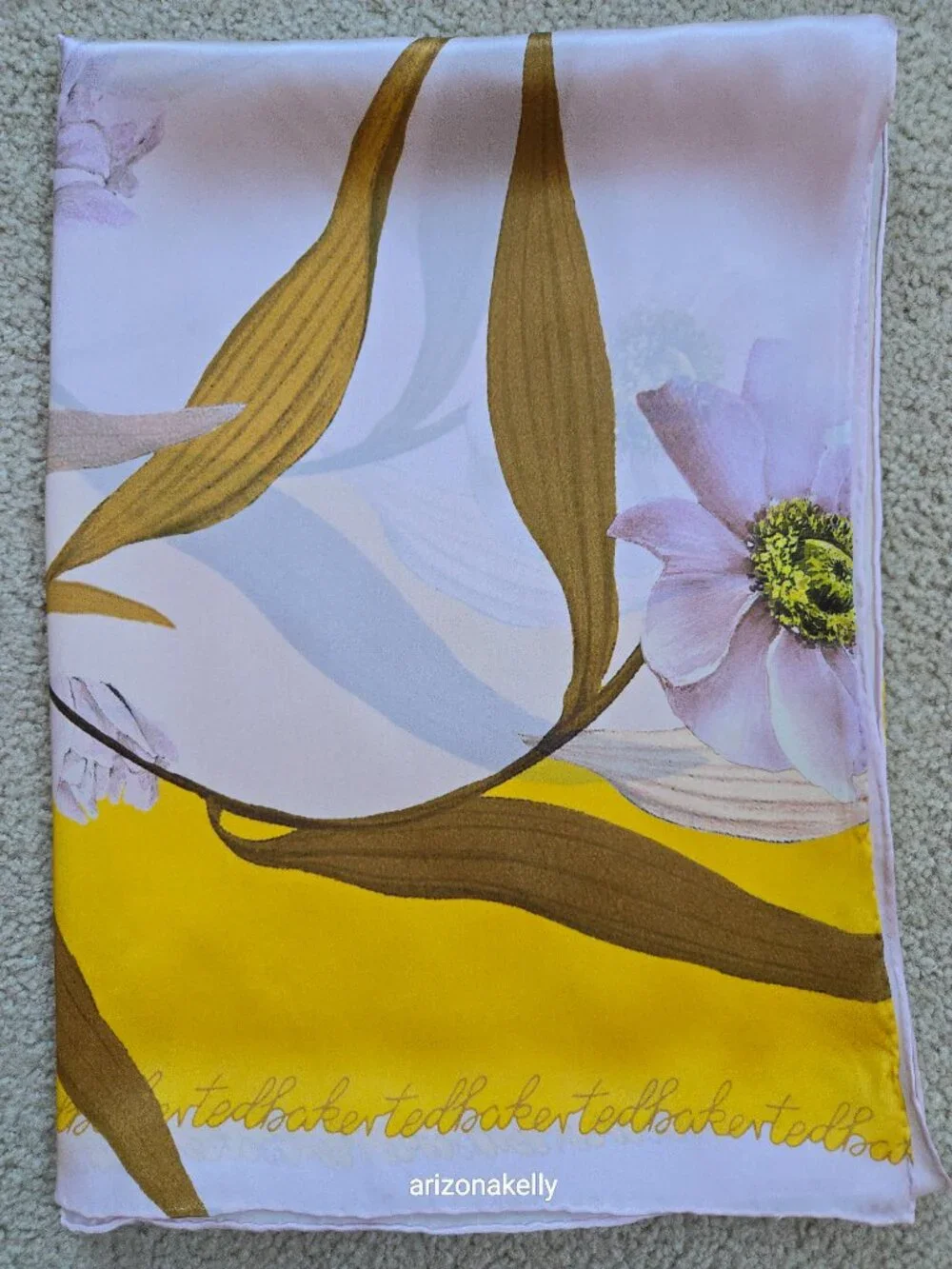 NWOT Ted Baker Silk Long Caitiee Cabana Scarf Hand Rolled Oblong Floral
